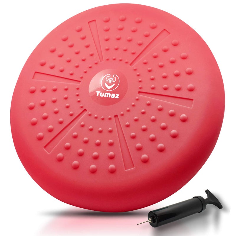 Tumaz Wobble Cushion - Wiggle Seat to Improve Sitting Posture & Stay Focused, Balance Disc to Relief Back Pain & Core Strength & Flexible Seating [Extra Thick, Pump Included] - Image 1